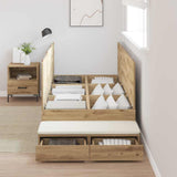 Storage Bed Frame with Drawer Artisan Oak 80 cm Engineered Wood 3335604