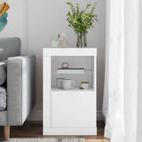 Side Cabinet with LED Lights White Engineered Wood 836630