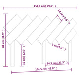 Bed Headboard White 151.5x3x81 cm Solid Wood Pine 819226
