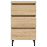 Bed Cabinet with Metal Legs Sonoma Oak 40x35x69 cm 805911
