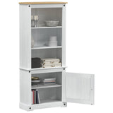 Highboard White 74 x 38 x 170 cm Solid Pine Wood 42024950