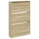 Shoe Cabinet Sonoma Oak 80x21x125.5 cm Engineered Wood 839926