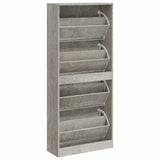 Shoe Cabinet Concrete Grey 63x24x147 cm Engineered Wood 342545