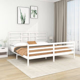 Bed Frame without Mattress White Solid Wood 200x200 cm 3105881