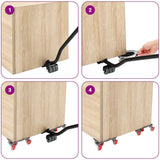 Furniture Rollers 4 pcs with Lifter 14.5x13.5x4 cm Steel 400 kg 42002557