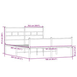 Metal Bed Frame without Mattress Sonoma Oak 160x200 cm 3308503