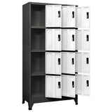 Locker Cabinet Anthracite and White 90x45x180 cm Steel 339816