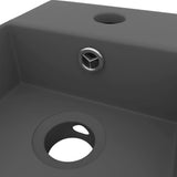 Bathroom Sink with Overflow Ceramic Dark Grey 146994