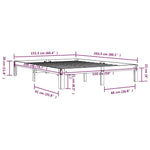 Bed Frame without Mattress Solid Wood 150x200cm King Size 810370