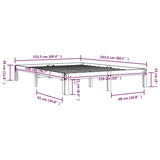 Bed Frame without Mattress Solid Wood 150x200cm King Size 810370