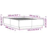 Bed Frame without Mattress Concrete Grey 135x190 cm Double 3209740
