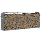 Log Holder Light Grey 234x45x100 cm Galvanised Steel 364555