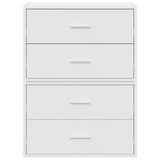 Cabinets with 2 Drawers 2 pcs White 60x31x40 cm Engineered Wood 858822