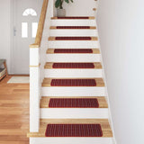 Self-adhesive Stair Mats Striped 15 pcs Red 65 x 21 x 4 cm 42011451