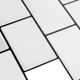 Subway Tile 50 pcs White Black 30 x 30 cm Polyurethane and PET 42046125