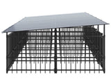 Outdoor Dog Kennel with Roof Steel 9.38 m 3124592