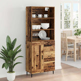 Highboard Old Wood 69.5 x 34 x 180 cm Engineered Wood and Glass 3415688