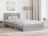 Bed Frame Grey Sonoma 90 x 200 cm Engineered Wood 3408898