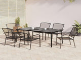 Garden Dining Set Anthracite Steel Medium Stackable 3187971