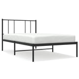 Metal Bed Frame without Mattress with Headboard Black 80x200cm 352471