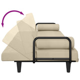 Sofa Bed with Armrests Cream Fabric 351934