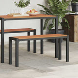 Garden Bench Brown 100 x 28 x 45cm Steel 42001772