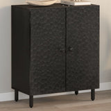 Side Cabinet Black 60x33x75 cm Solid Wood Mango 356821