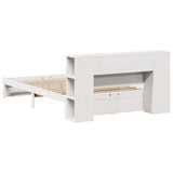 Bookcase Bed without Mattress White 150x200cm King Size Solid Wood Pine 3322362