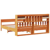 Bookcase Bed without Mattress Wax Brown 200x200cm Solid Wood Pine 3323016