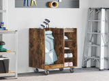 Golf Cabinet with Wheel Plain Smoked Oak 65 x 45 x 98 cm 899451