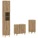 3 Piece Bathroom Cabinet Set DELFT Engineered Wood 3417872