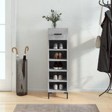 Shoe Cabinet Concrete Grey 30x35x105 cm Engineered Wood 829680