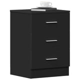 Bedside Cabinet Black 38x35x56 cm Engineered Wood 800452