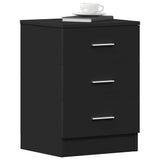 Bedside Cabinet Black 38x35x56 cm Engineered Wood 800452
