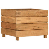 Raised Bed 50x40x38 cm Recycled Teak Wood and Steel 47421