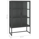 Highboard Anthracite 80x35x135 cm Steel and Tempered Glass 335885