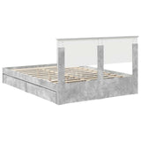 Storage Bed Concrete Grey 135 x 190 cm Engineered Wood 3410808