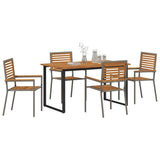 Garden Dining Set 5 pcs Grey Solid Acacia Wood 3365455