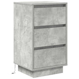 Bedside Cabinet with LED Lights Concrete Grey 38x34x65 cm 861304