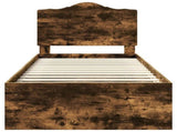 Bed Frame with Headboard Smoked Oak 90 x 200 cm Solid Pine Wood 3413357