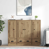 Highboard with Drawer 3 pcs Artisan Oak Engineered Wood 3402672
