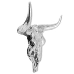 Skull Head Decoration Wall-Mounted Aluminium Silver 243483