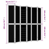 Room Divider 6 Panels Brown Solid Wood Paulownia 358827