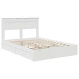 Storage Bed with Drawer White 160 x 200 cm Engineered Wood 3409898
