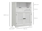 Three-Part Bathroom Storage Unit, with Shelf, Drawers & Cupboard - White T3398P329942