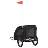 ZNTS Pet Bike Trailer Black Oxford Fabric and Iron 93968