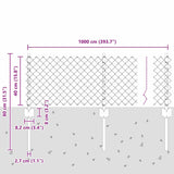 Fence and Post Green 0.4 x 10 m Steel 3336229