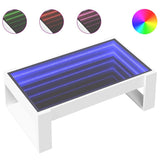 Coffee Table with Infinity LED White 90x53x30 cm 847637