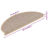 Stair Mats Self-adhesive Sisal-Look 15 pcs 65x21x4 cm Light Beige 326880