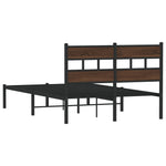 Bed Frame without Mattress with Headboard Brown Oak 120x190 cm Small Double 4017148